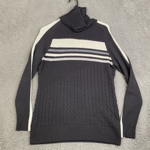 Smartwool Women’s Dacono Patterned Merino Wool Sweater Black/Grey Size Large - Picture 1 of 10